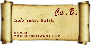 Csöndes Bolda névjegykártya